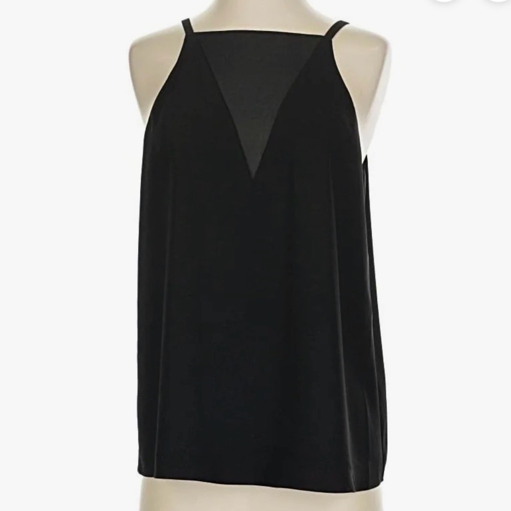Black Mesh-Trim Halter Camisole
